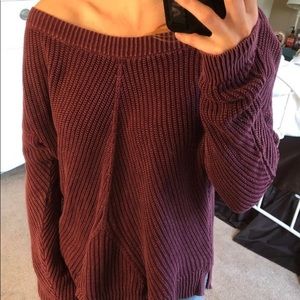 Aerie purple knit sweater